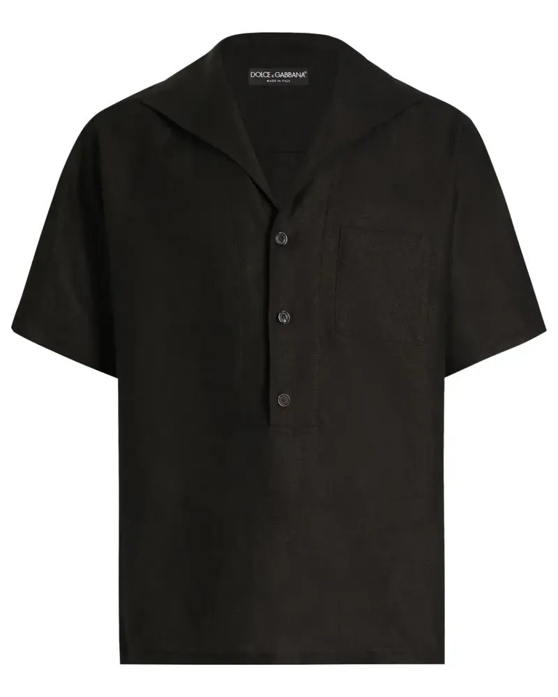Dolce & Gabbana Hemd mit Matrosenkragen - Schwarz Schwarz