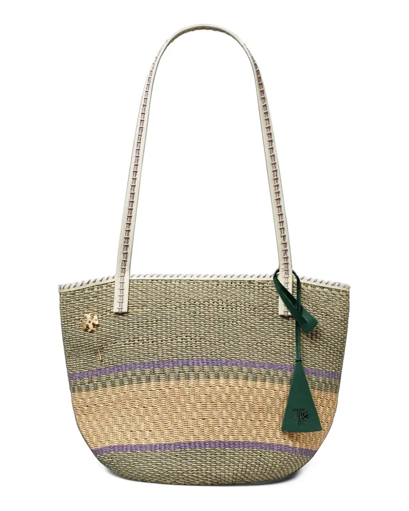 Tory Burch Großer handgewebter Basket Tote Bag - Grün Grün