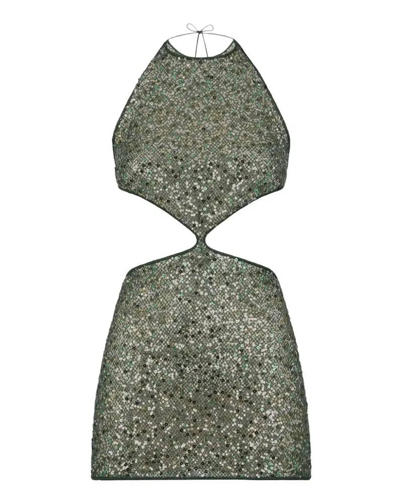 Oséree Netquins cut-out mini dress - Grün Grün
