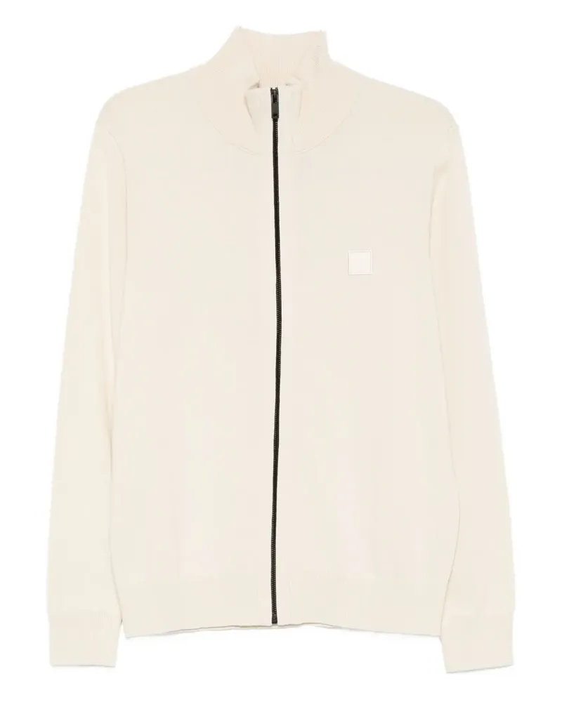 HUGO BOSS logo-detail cardigan - Nude Nude