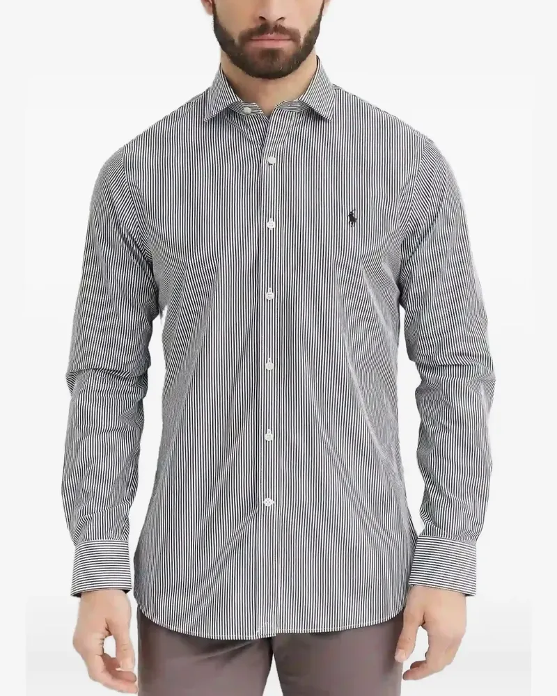 Ralph Lauren Gestreiftes Hemd mit Logo - Weiß Weiß