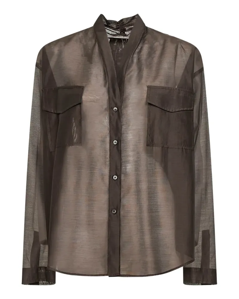 Blanca sheer flap-pocket blouse - Braun Braun