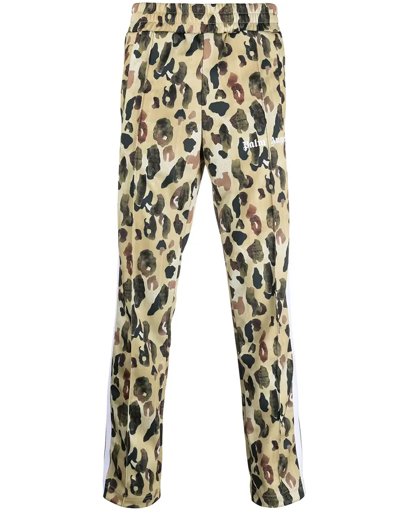 Palm Angels Jogginghose mit Leo-Print - Gelb Gelb