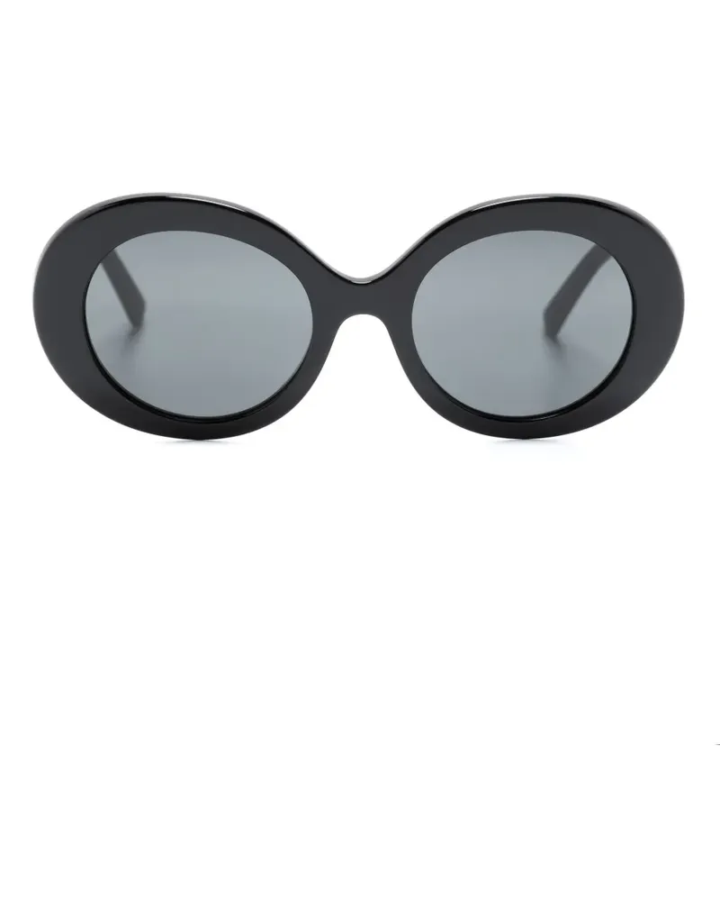 Dolce & Gabbana Ovale Sonnenbrille mit CC - Schwarz Schwarz