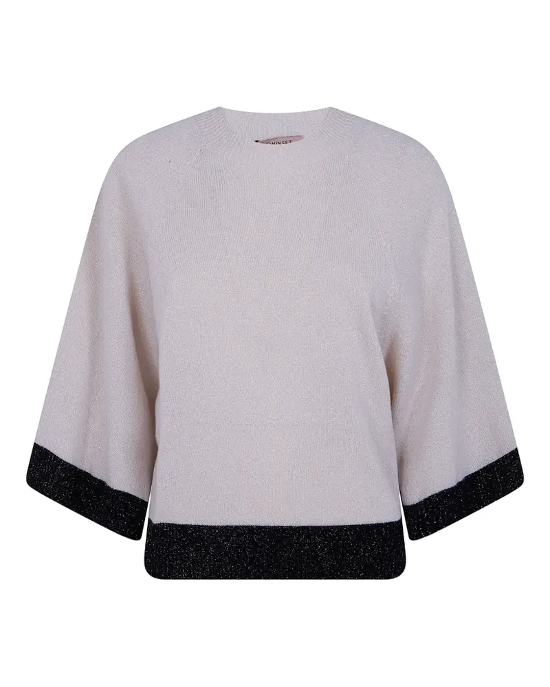 Twin-Set lurex-knit raglan-sleeve sweater - Nude Nude