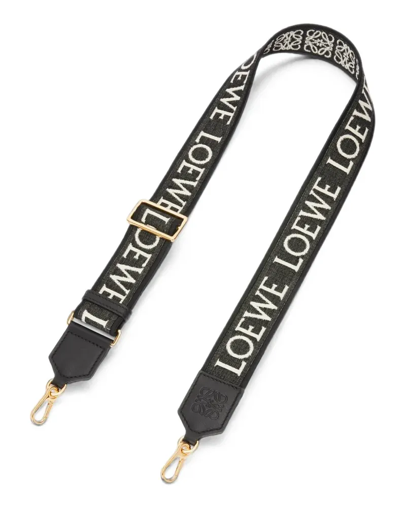 Loewe Schulterriemen mit Logo - Schwarz Schwarz