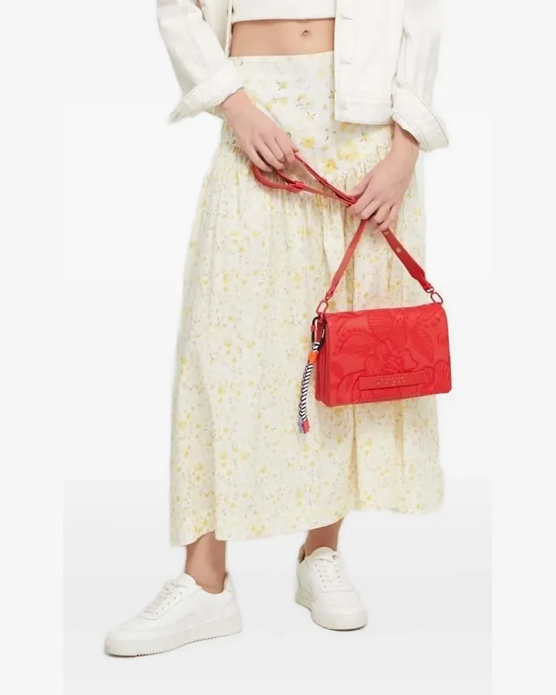 Desigual Midirock mit Blumen-Print - Weiß Weiß