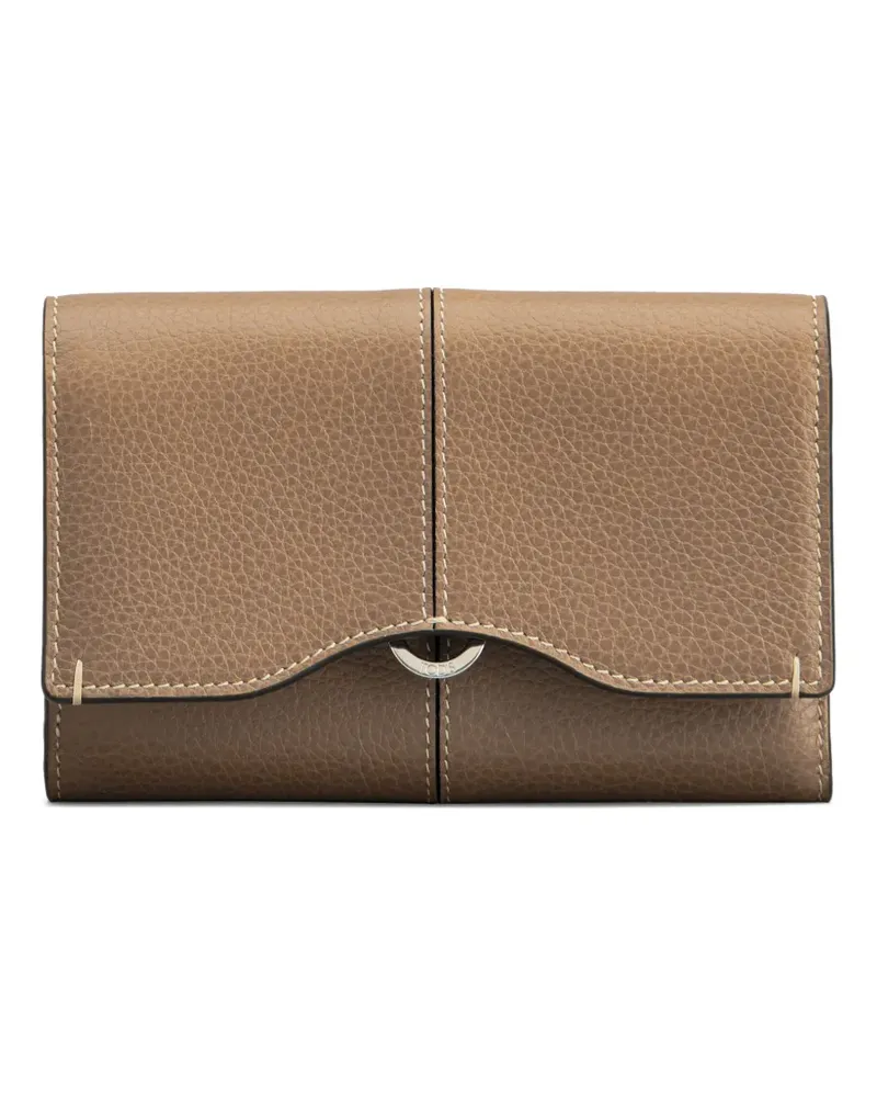 TOD'S tri-fold pebble leather wallet - Nude Nude