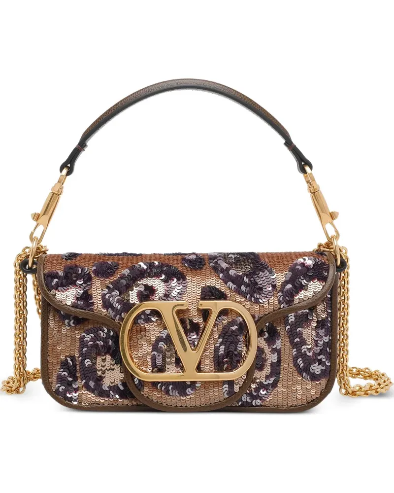Valentino Garavani VLogo Signature embellished shoulder bag - Nude Nude