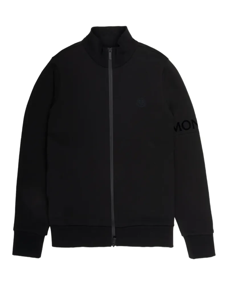 Moncler logo-patch zip-up cardigan - Schwarz Schwarz