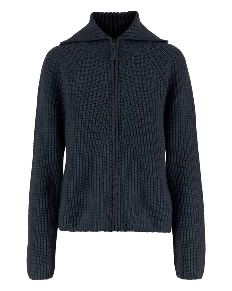 ALLUDE Gerippter Cardigan mit Reißverschluss - Grau Grau