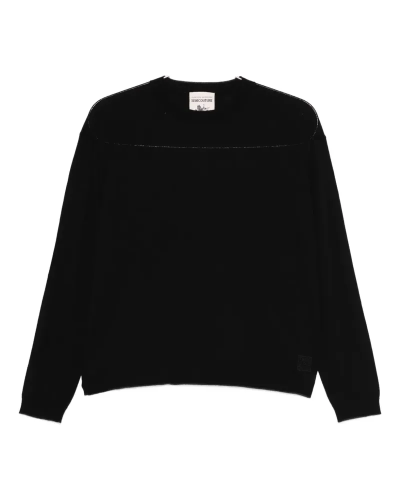 Semicouture wool sweater - Schwarz Schwarz