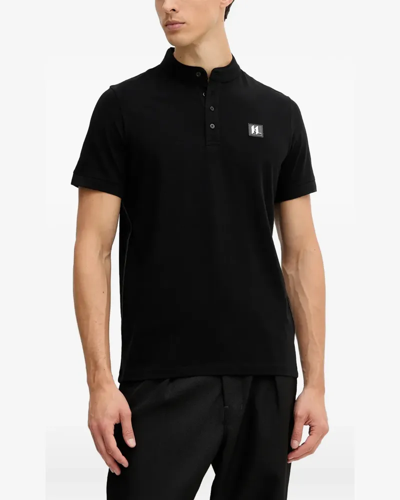 Karl Lagerfeld Poloshirt mit Monogramm-Logo - Schwarz Schwarz