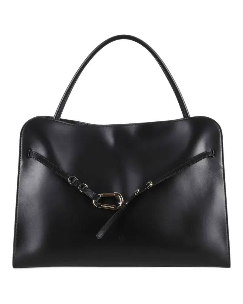 Francesco Biasia Iconic Non-Stop buckled leather tote bag - Schwarz Schwarz