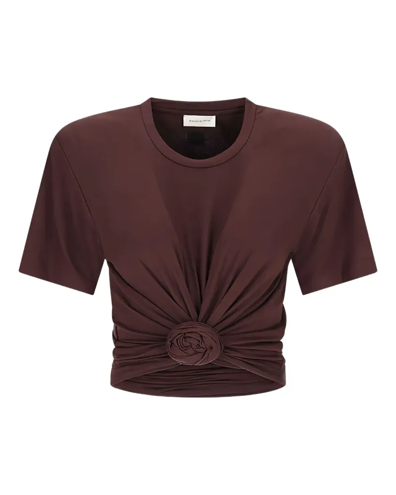 Magda Butrym T-Shirt mit Knotendetail - Braun Braun