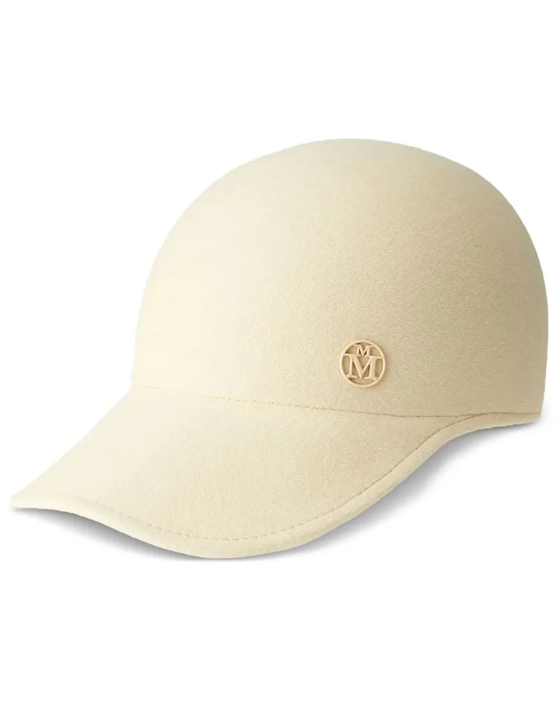 Maison Michel Tiger Baseballkappe mit Logo-Schild - Nude Nude