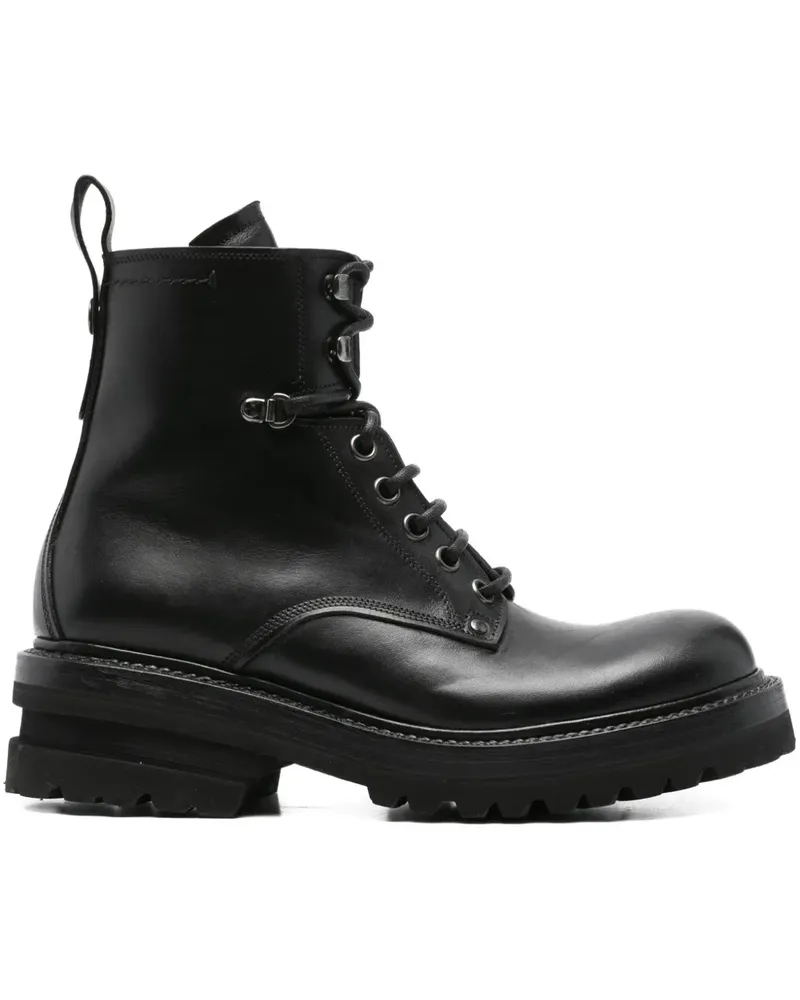 Premiata Schnürstiefel mit Profilsohle - Schwarz Schwarz