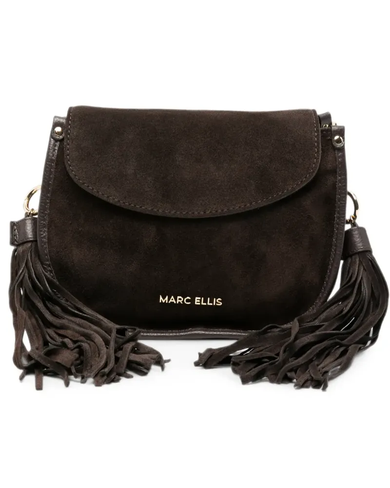 MARC ELLIS Lima M Cm fringed suede shoulder bag - Braun Braun