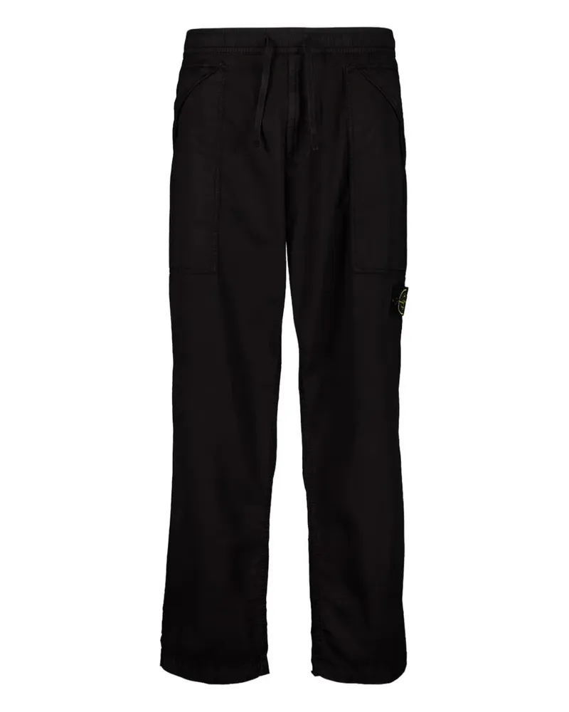 Stone Island Straight-Leg-Hose mit Kordelzug - Schwarz Schwarz