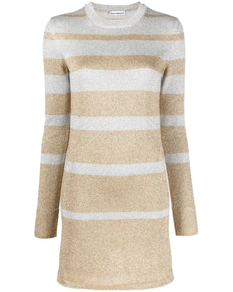 Paco Rabanne Gestreiftes Strickkleid - Gelb Gelb