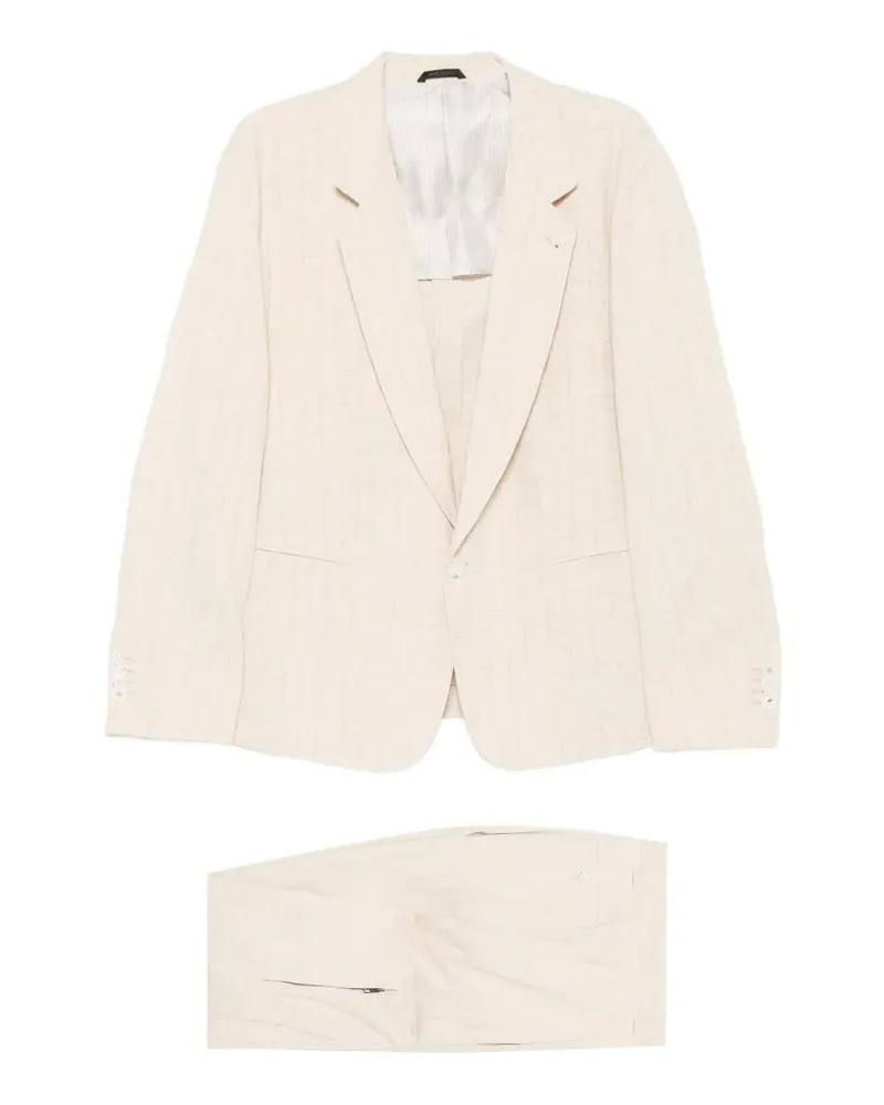 Giorgio Armani checked tailored suit - Nude Nude