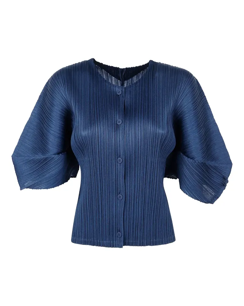 Issey Miyake Plissiertes Hemd - Blau Blau