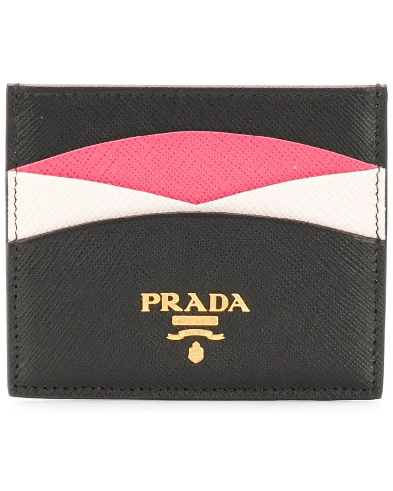 Prada Kartenetui aus Saffiano-Leder - Schwarz Schwarz