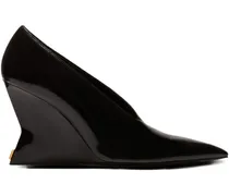 Wedge-Pumps mit spitzer Kappe - Schwarz