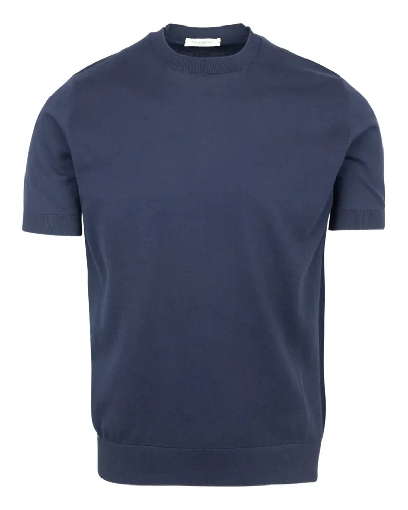 Paolo Pecora Milano Klassisches T-Shirt - Blau Blau