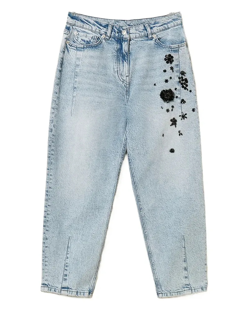 Twin-Set Jeans mit Pailletten - Blau Blau
