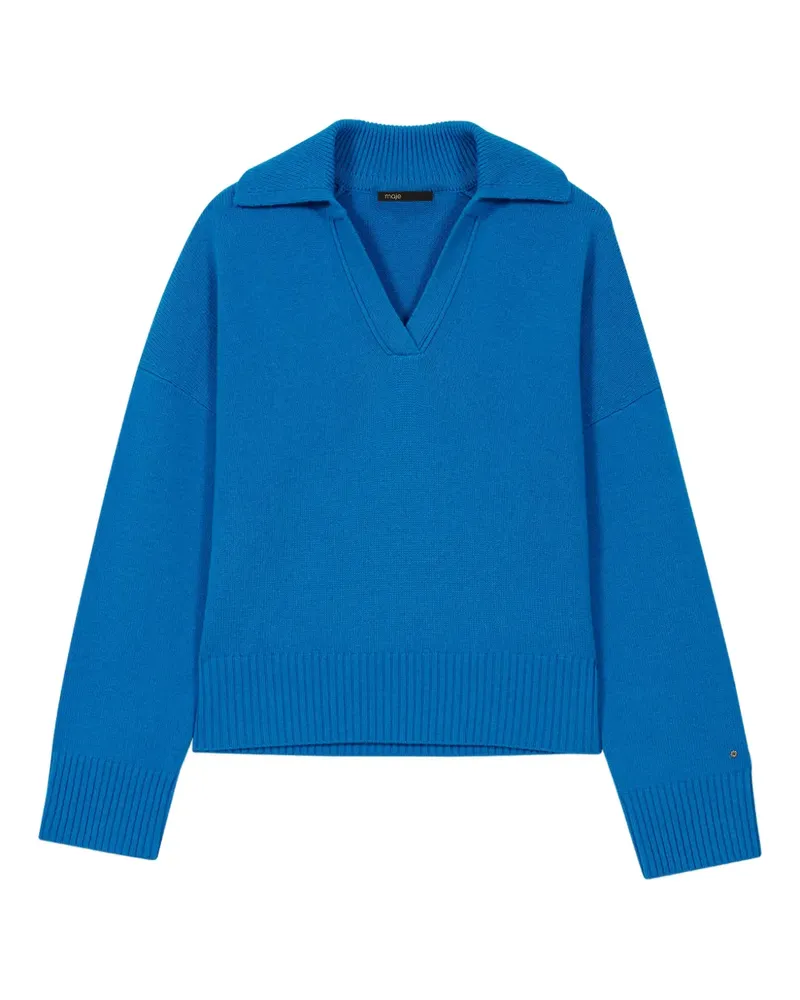 Maje Pullover mit V-Ausschnitt - Blau Blau