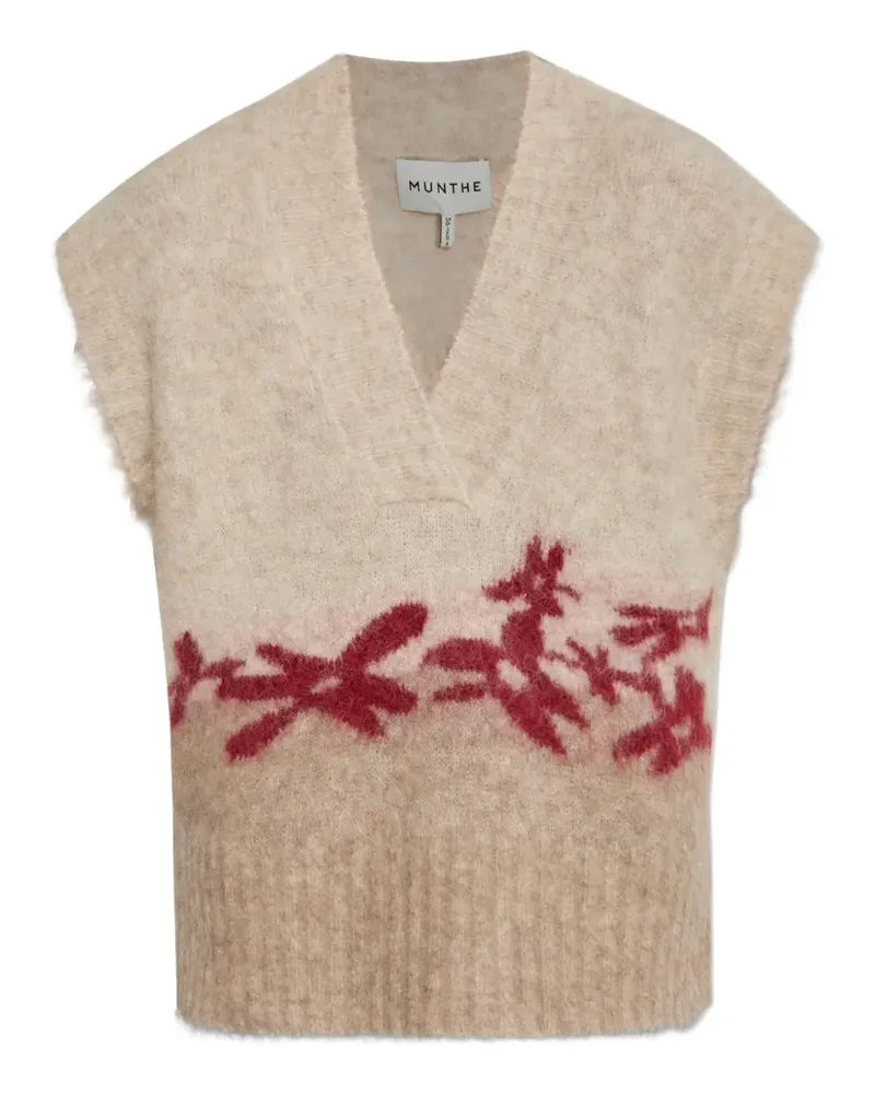 MUNTHE Cropped-Top mit Blumenstickerei - Nude Nude