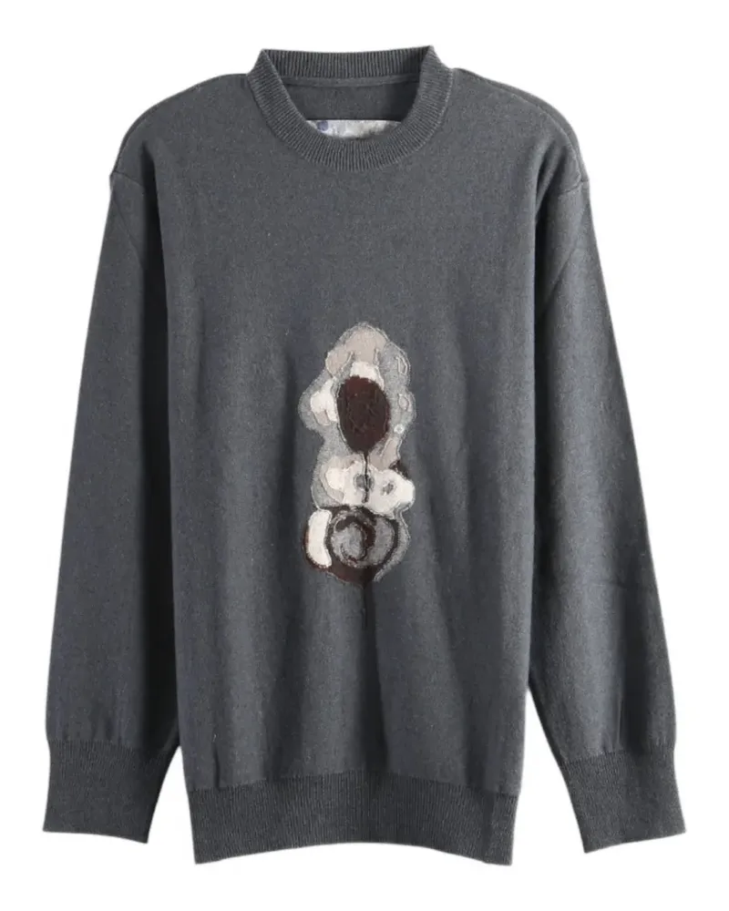 Ziggy Chen Pullover mit Patch - Grau Grau