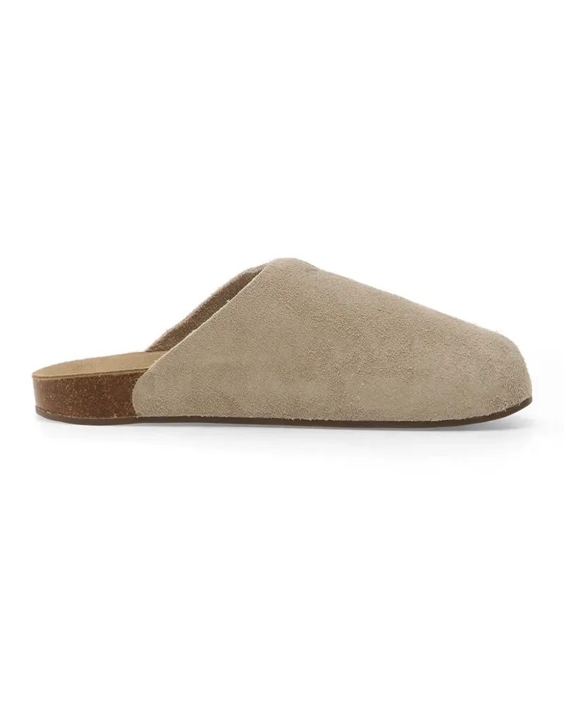 adidas logo-detail suede mules - Nude Nude