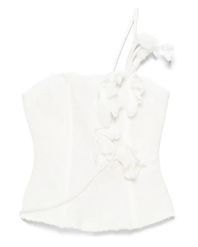 Cult Gaia Oberteil mit Blumendetail - Weiß Weiß
