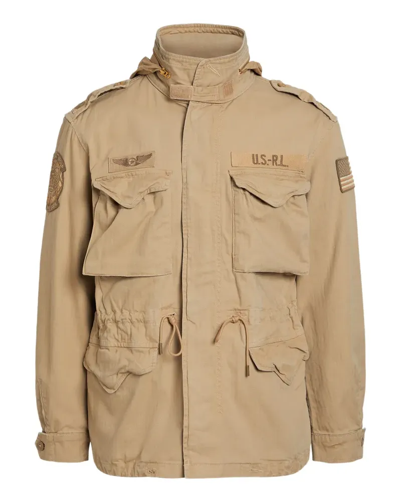 Ralph Lauren patch-detail hooded military jacket - Nude Nude