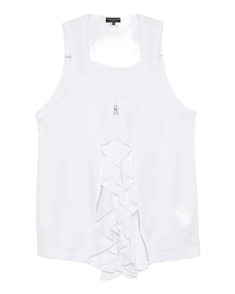 Comme des Garçons ruffled zip-detail tank top - Weiß Weiß