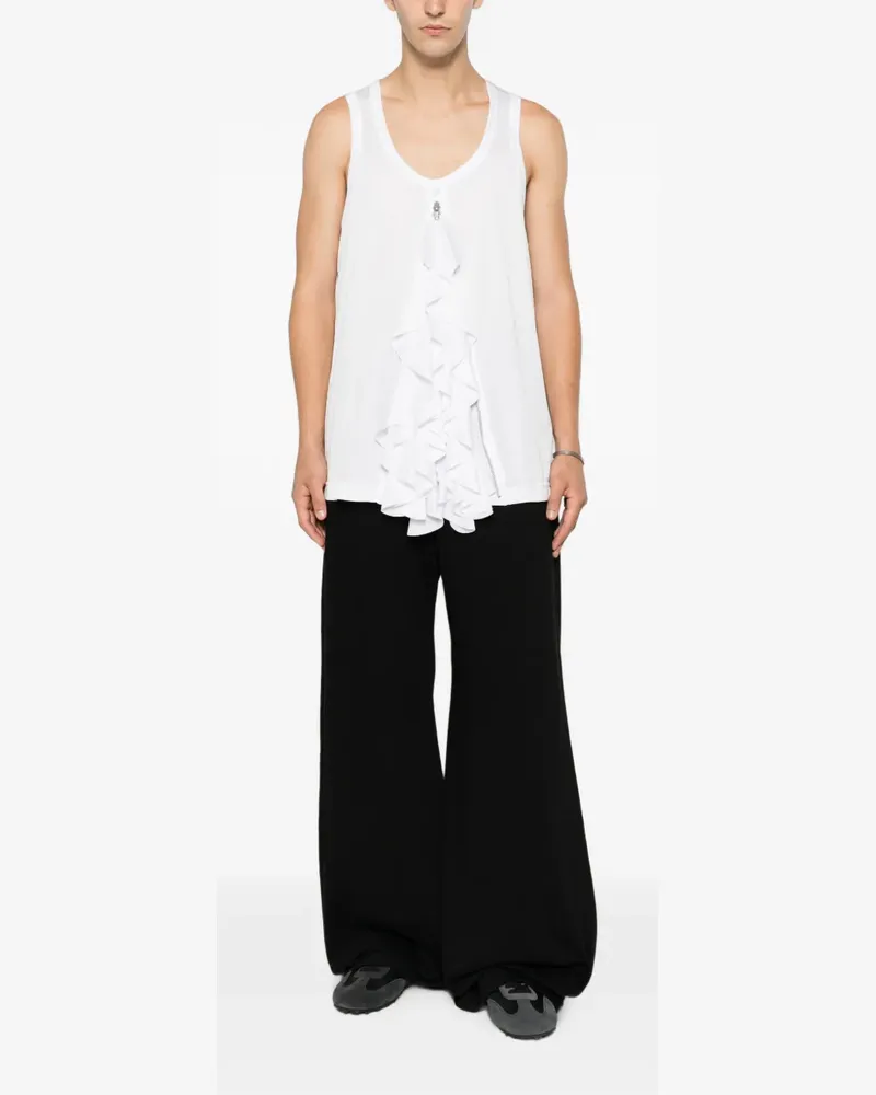 Comme des Garçons ruffled zip-detail tank top - Weiß Weiß