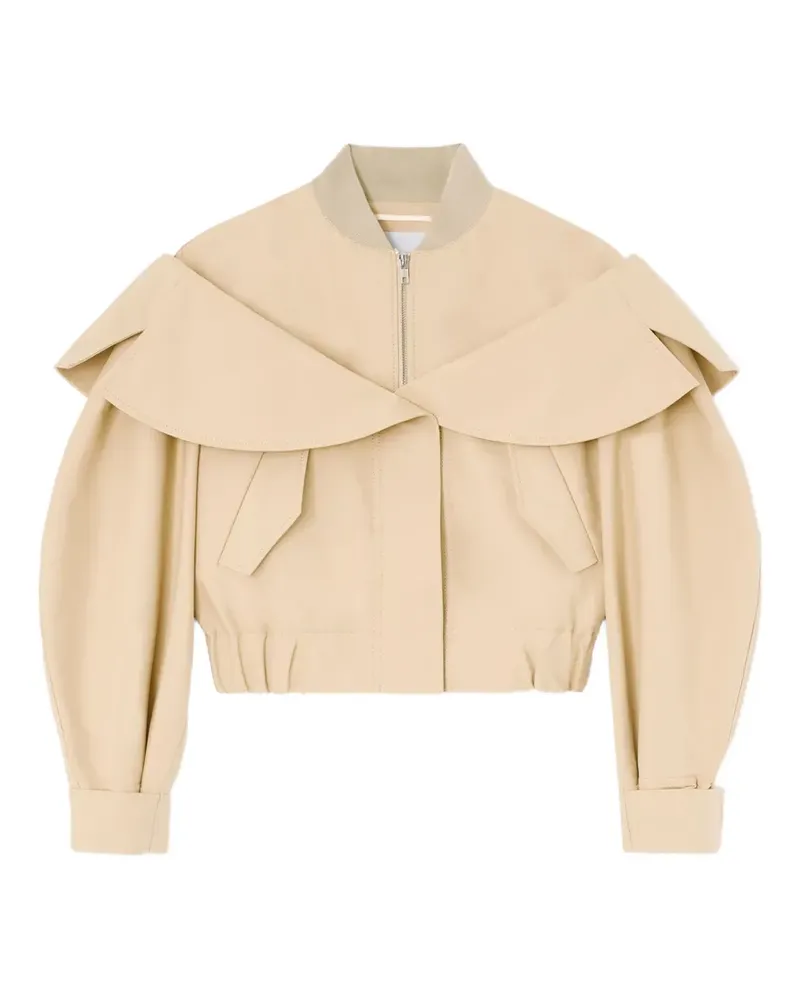 Ganni Kapuzen-Bomberjacke im Layering-Look - Nude Nude