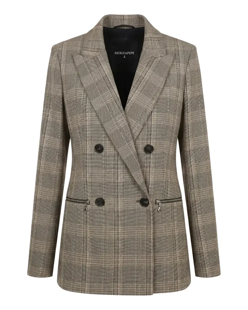 Patrizia Pepe double-breasted check blazer - Nude Nude