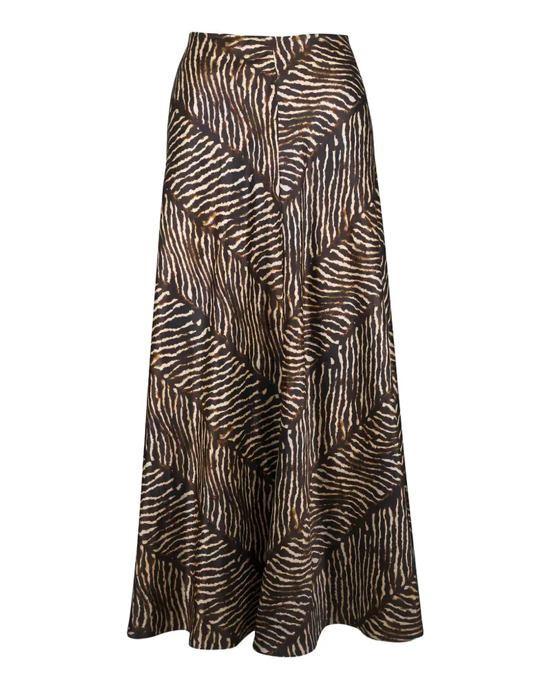 Peter Cohen animal-print midi skirt - Braun Braun