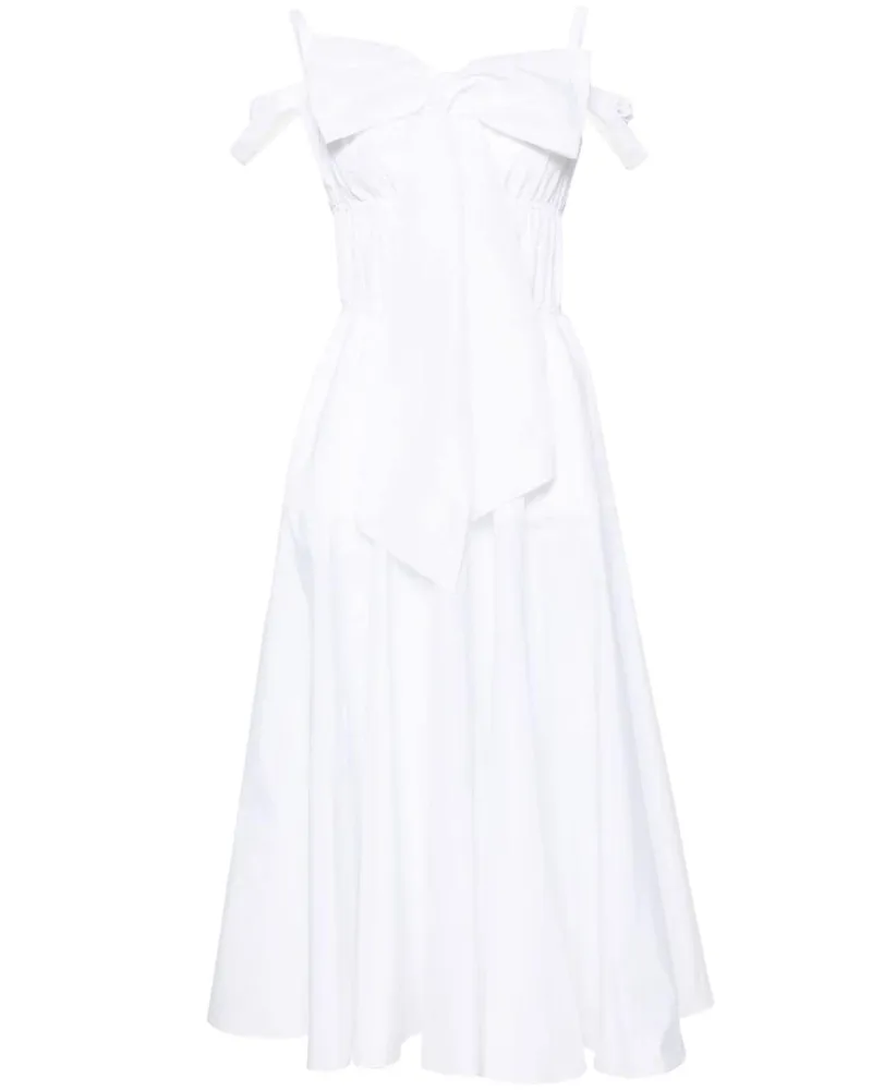 Patou Midi-Cocktailkleid mit Schleifendetail - Weiß Weiß