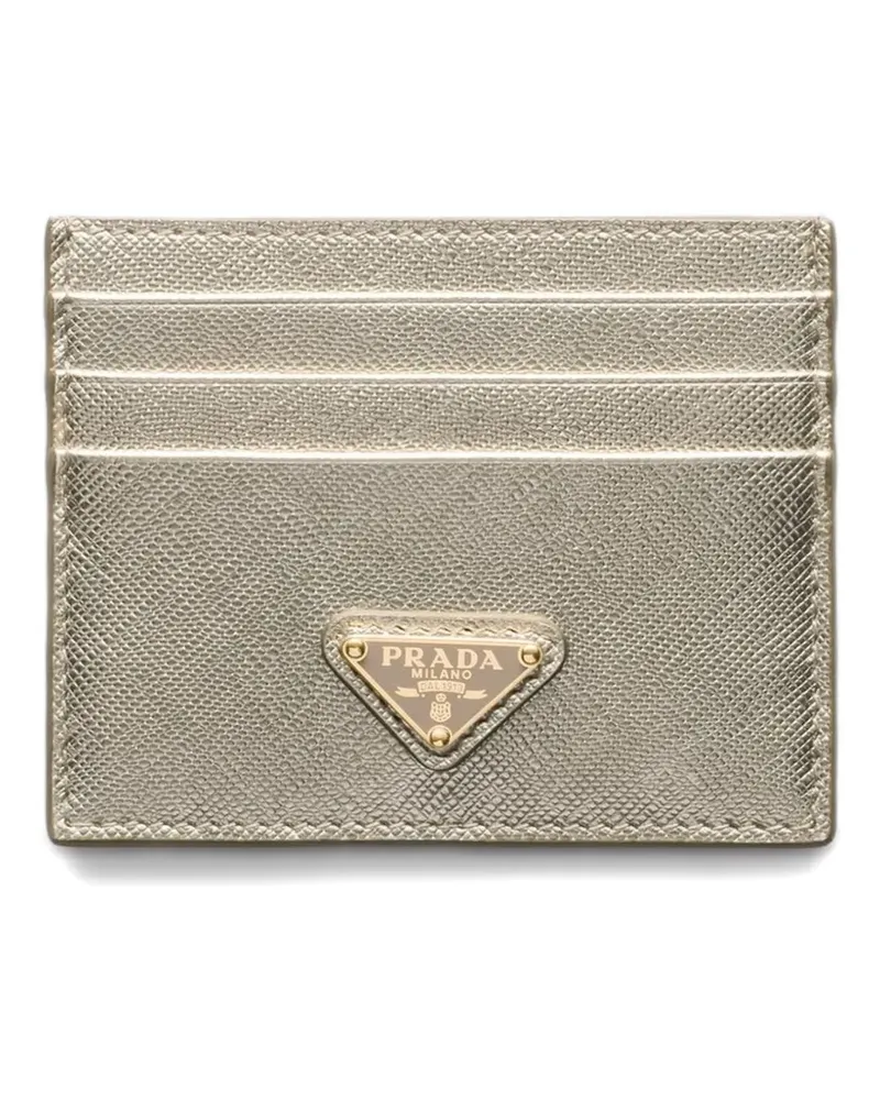 Prada Kartenetui mit Triangel-Logo - Gold Gold