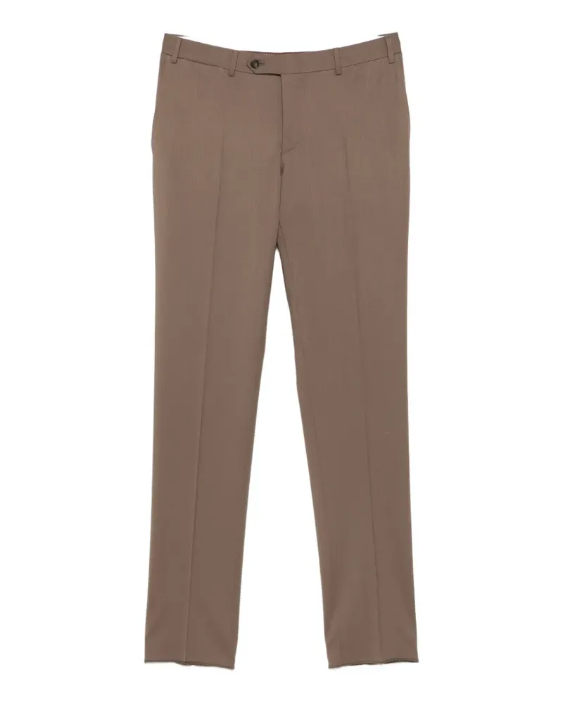 Canali pressed-crease tailored trousers - Braun Braun