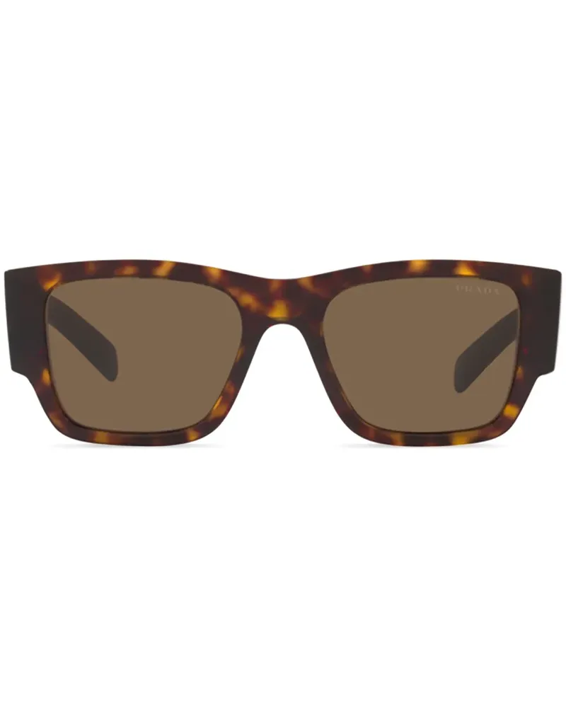 Prada Eckige Sonnenbrille in Schildpattoptik - Braun Braun