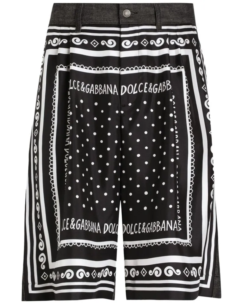 Dolce & Gabbana Shorts mit Print - Schwarz Schwarz