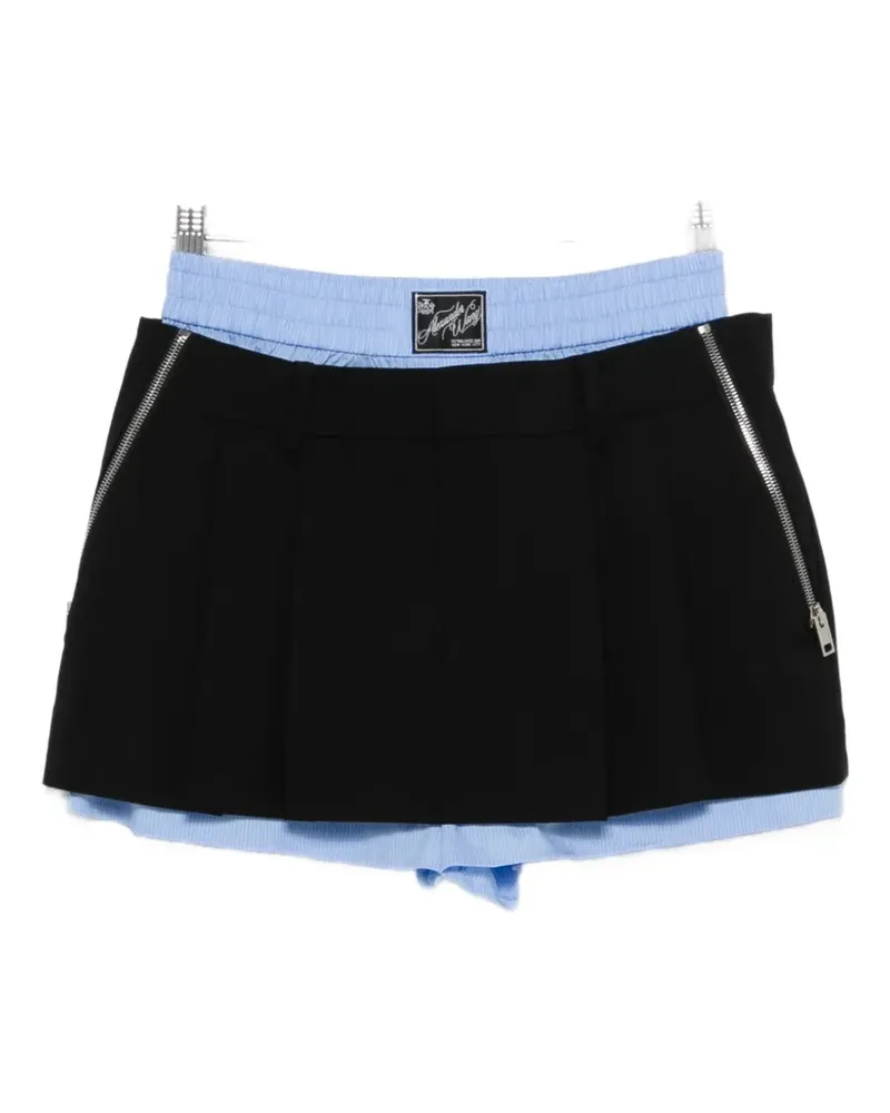 Alexander Wang layered pleated skorts - Schwarz Schwarz