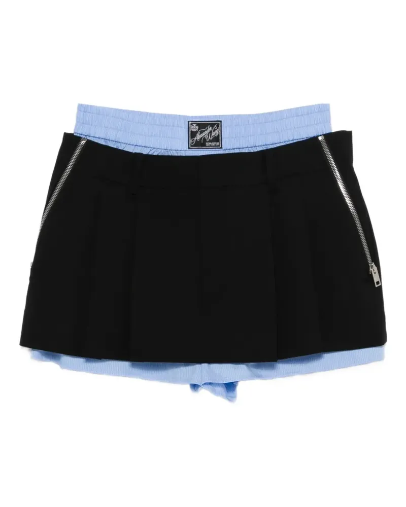 Alexander Wang layered pleated skorts - Schwarz Schwarz
