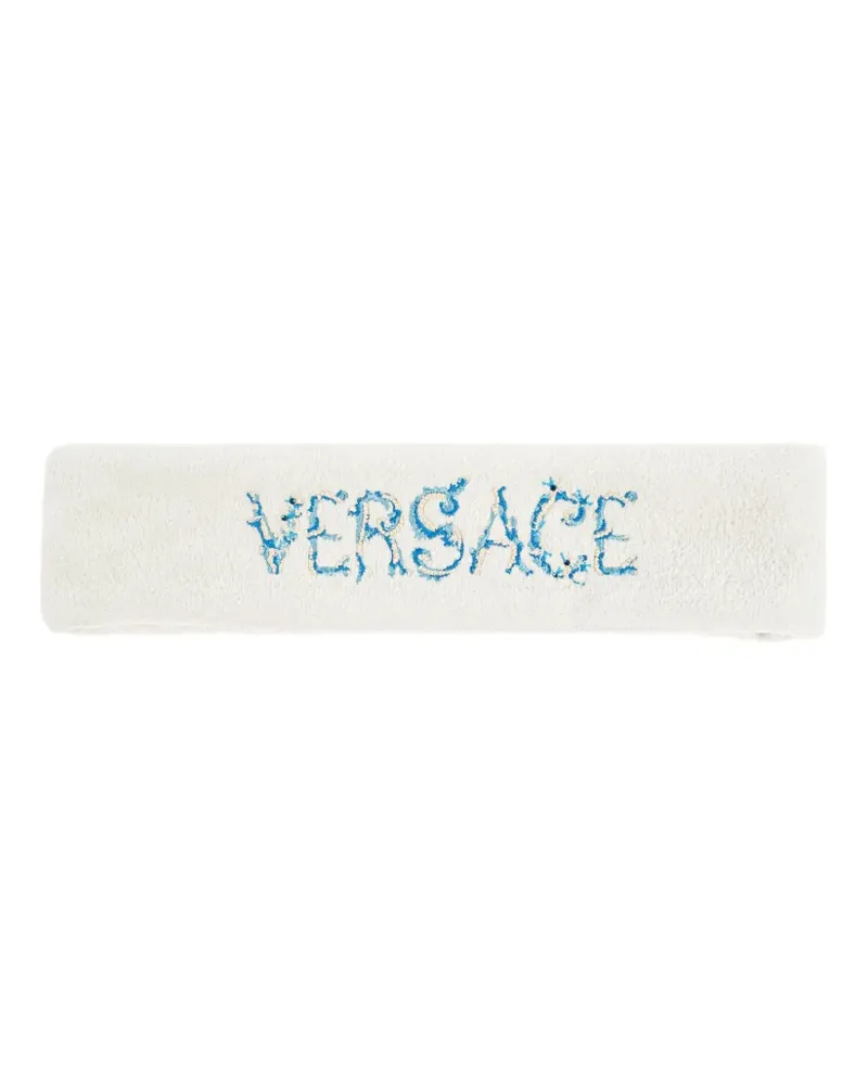 Versace Stirnband mit Logo-Stickerei - Weiß Weiß