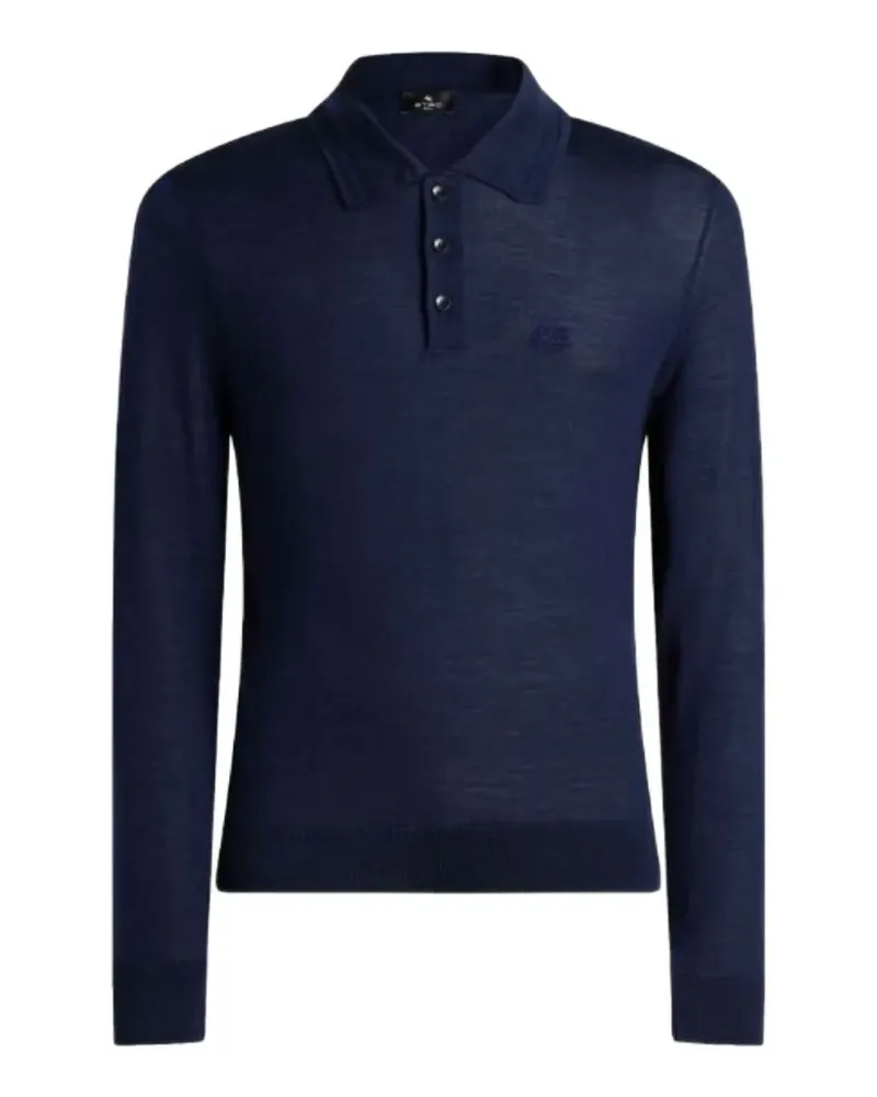 Etro polo-style wool and silk sweater - Blau Blau